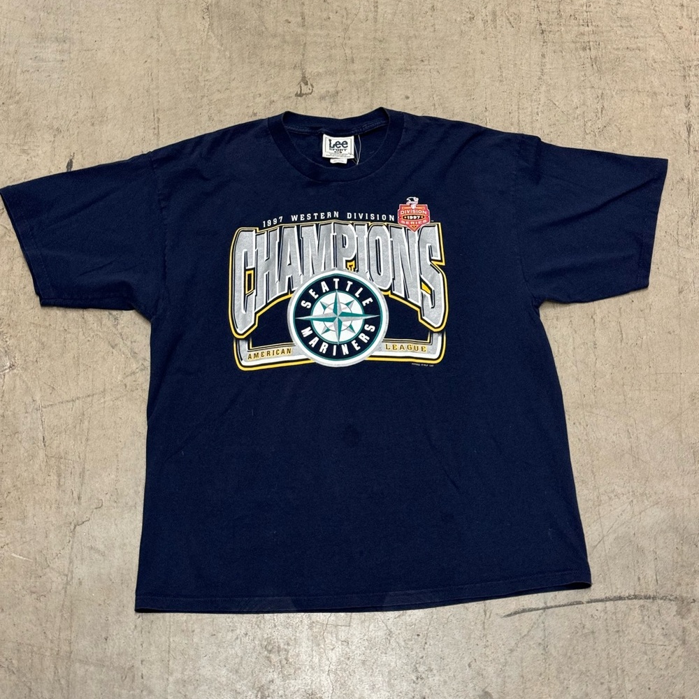 Vintage Seattle Marines 1997 Western Division Champions Lee Sport Shirt Size XXL
